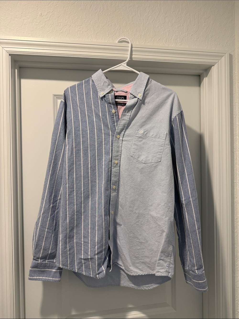 Chaps Two-Pattern Light Blue Men's Button-Down Shirt